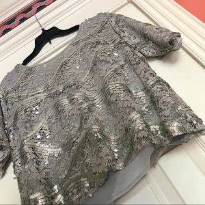 Lacy sequined crop